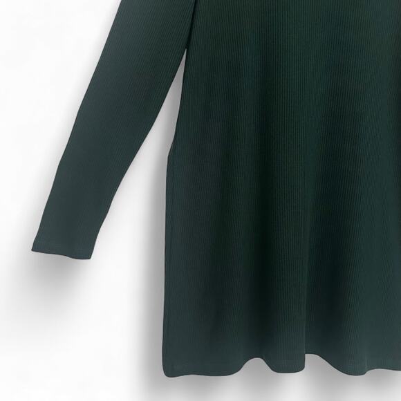 Michael Stars Women's Hallie Rib-Knit Turtleneck Dress Size L Dark Forest Green - Picture 8 of 12